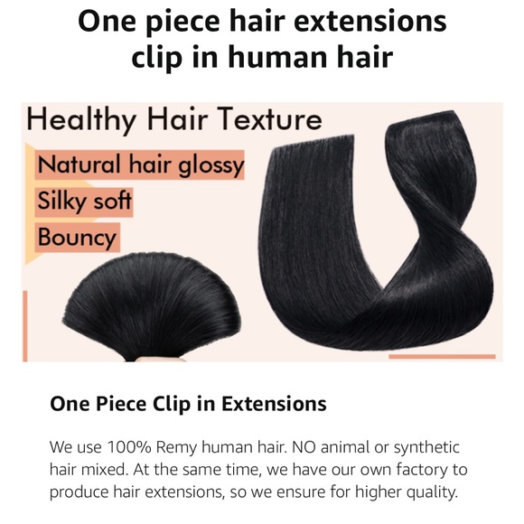 S-noilite Clip-In 100% Real Remy Human Hair Extensions One Piece Weft Clip Brown - Picture 8 of 10